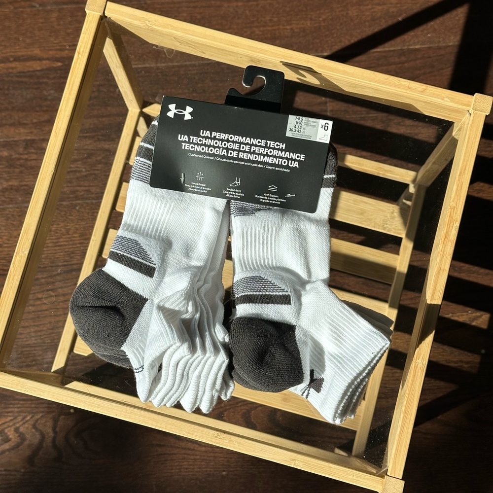 Under Armour White and Black Athletic Socks